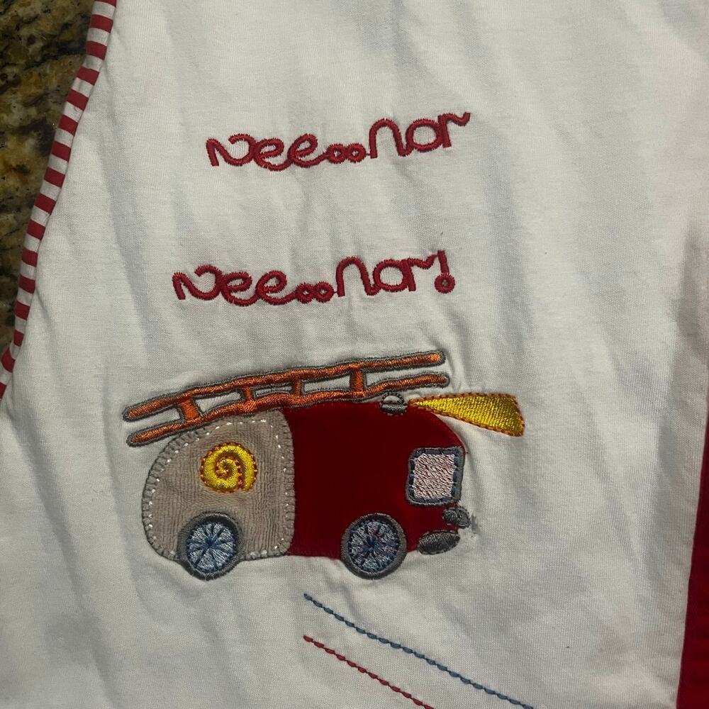 Slumbersack Boy 6-18m Sleep Sack Red White Striped Train Fire Truck Zip - Picture 3 of 8